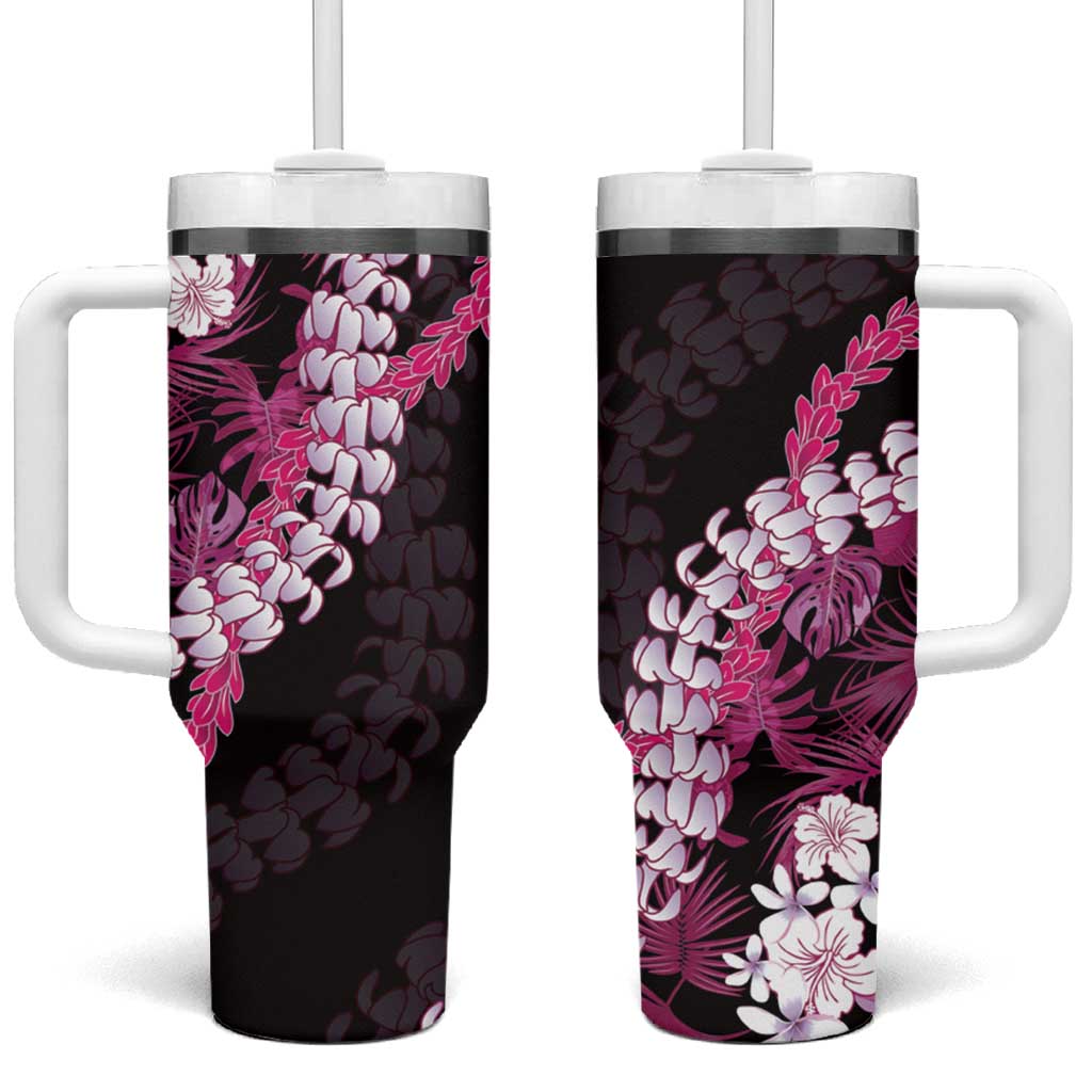 Akala Aloha Hawaii Lei Tumbler With Handle Tropical Flowers Elegant Vibe - Polynesian Pride