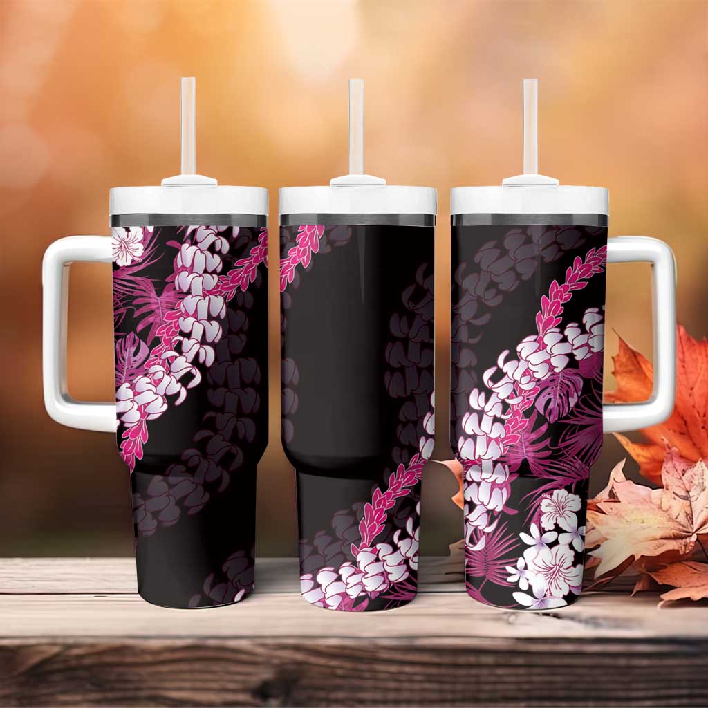 Akala Aloha Hawaii Lei Tumbler With Handle Tropical Flowers Elegant Vibe - Polynesian Pride