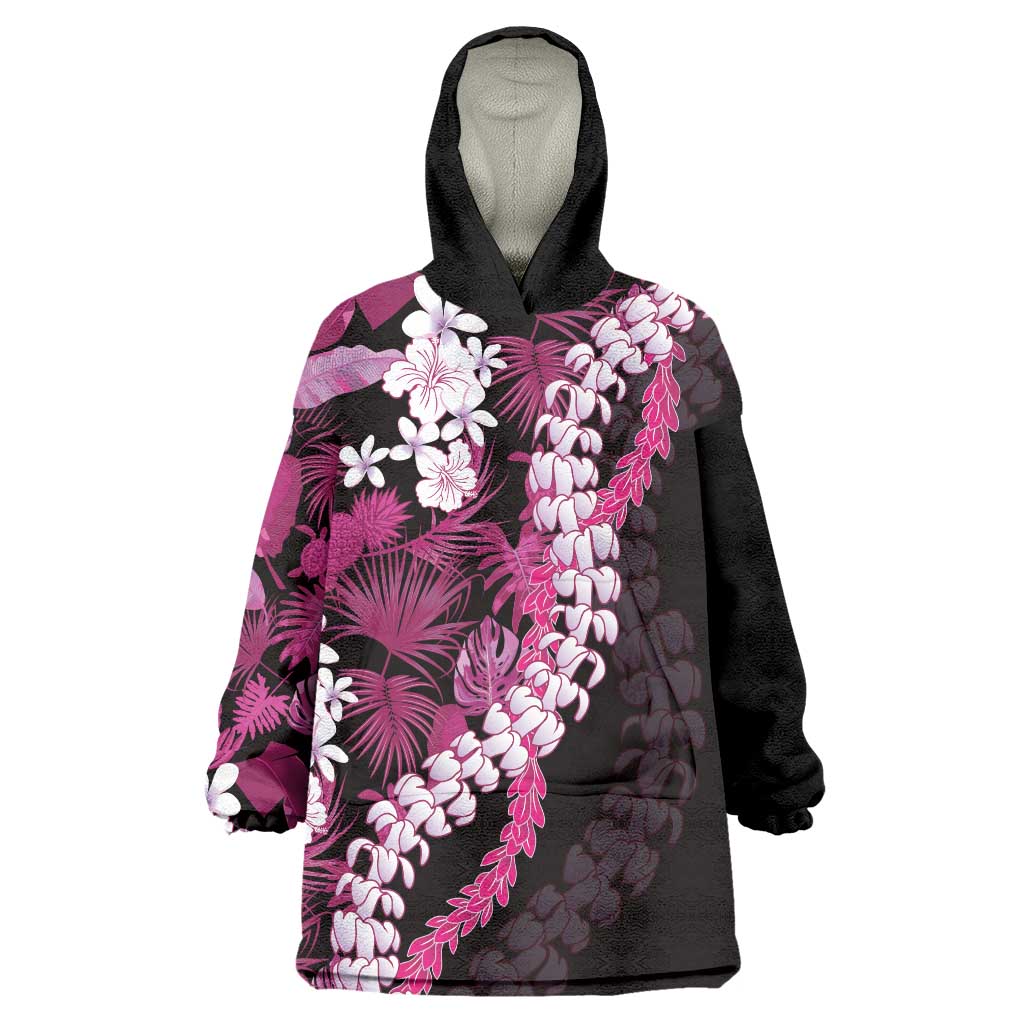 Akala Aloha Hawaii Lei Wearable Blanket Hoodie Tropical Flowers Elegant Vibe - Polynesian Pride