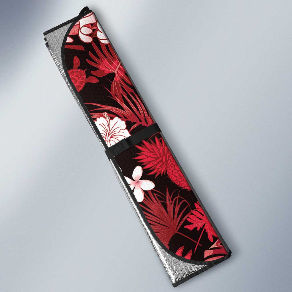 Ulaula Aloha Hawaii Lei Auto Sun Shade Tropical Flowers Elegant Vibe - Polynesian Pride