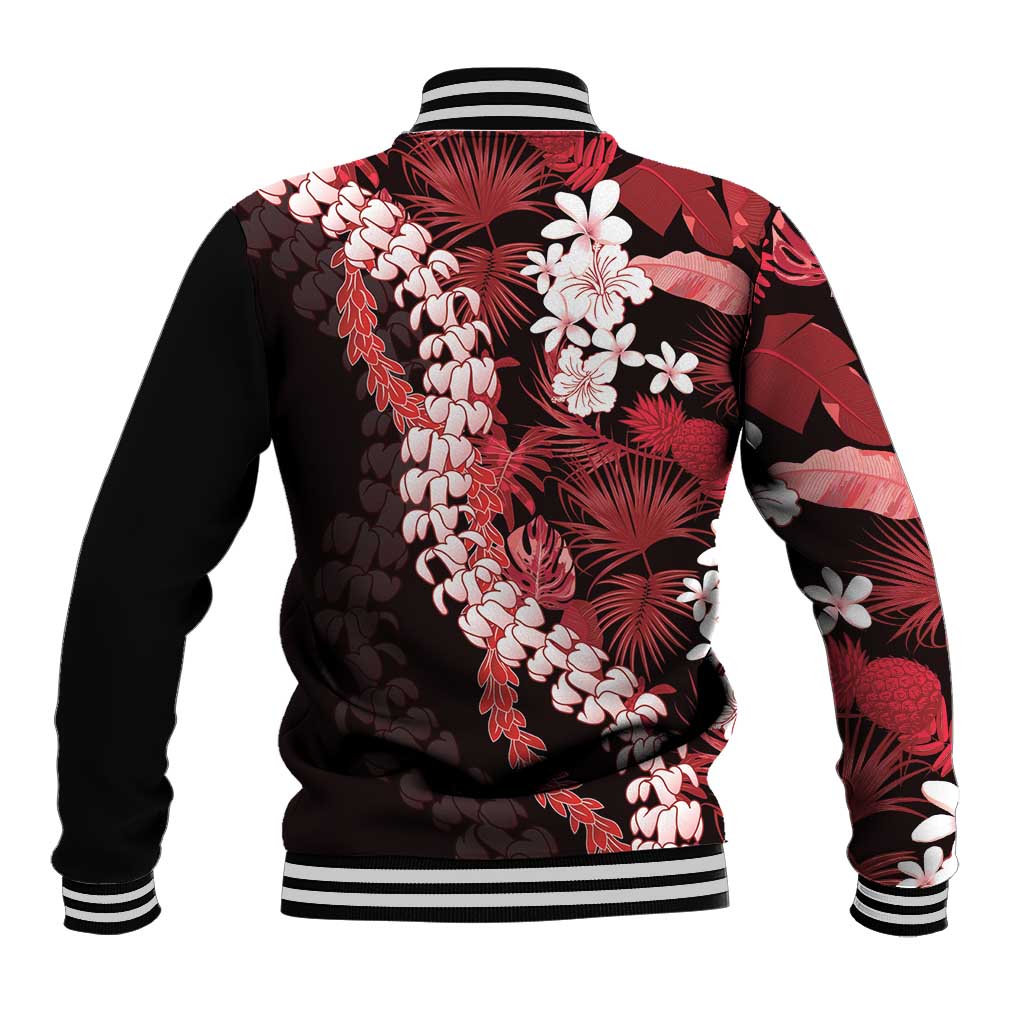 Ulaula Aloha Hawaii Lei Baseball Jacket Tropical Flowers Elegant Vibe LT14 - Polynesian Pride