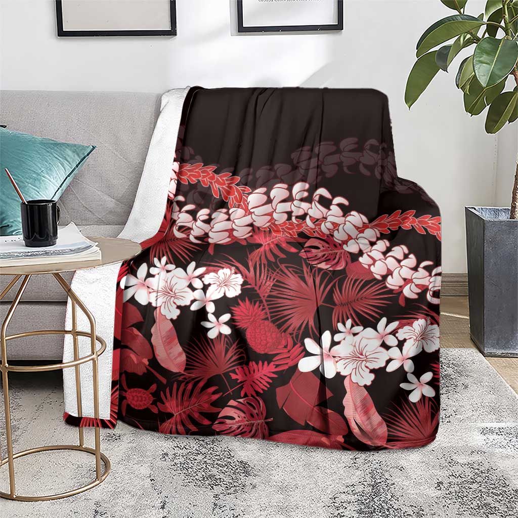 Ulaula Aloha Hawaii Lei Blanket Tropical Flowers Elegant Vibe - Polynesian Pride