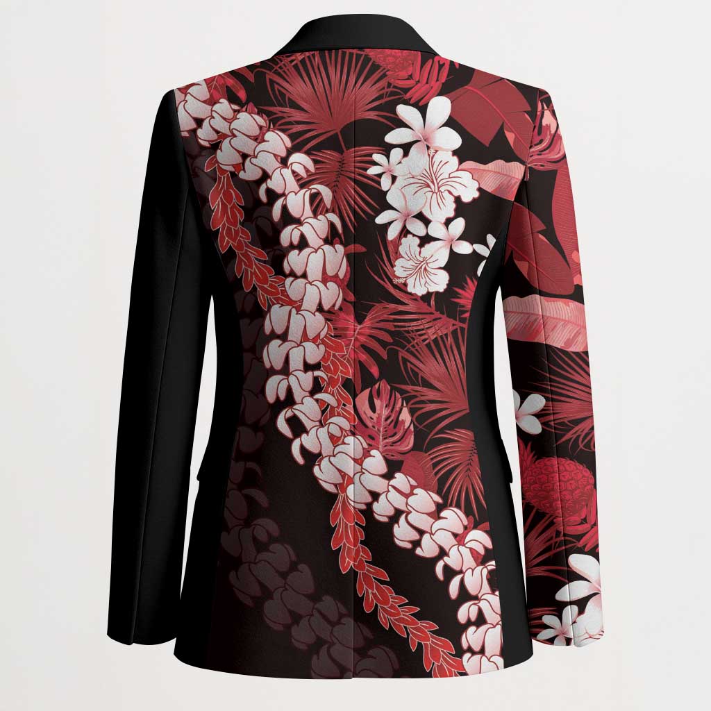Ulaula Aloha Hawaii Lei Blazer Tropical Flowers Elegant Vibe - Polynesian Pride