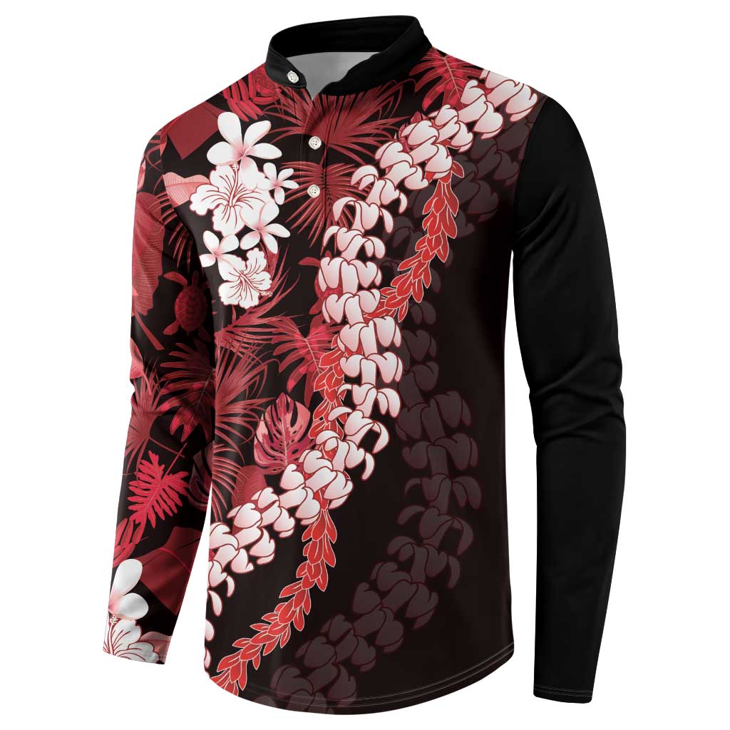 Ulaula Aloha Hawaii Lei Button Sweatshirt Tropical Flowers Elegant Vibe LT14 - Polynesian Pride