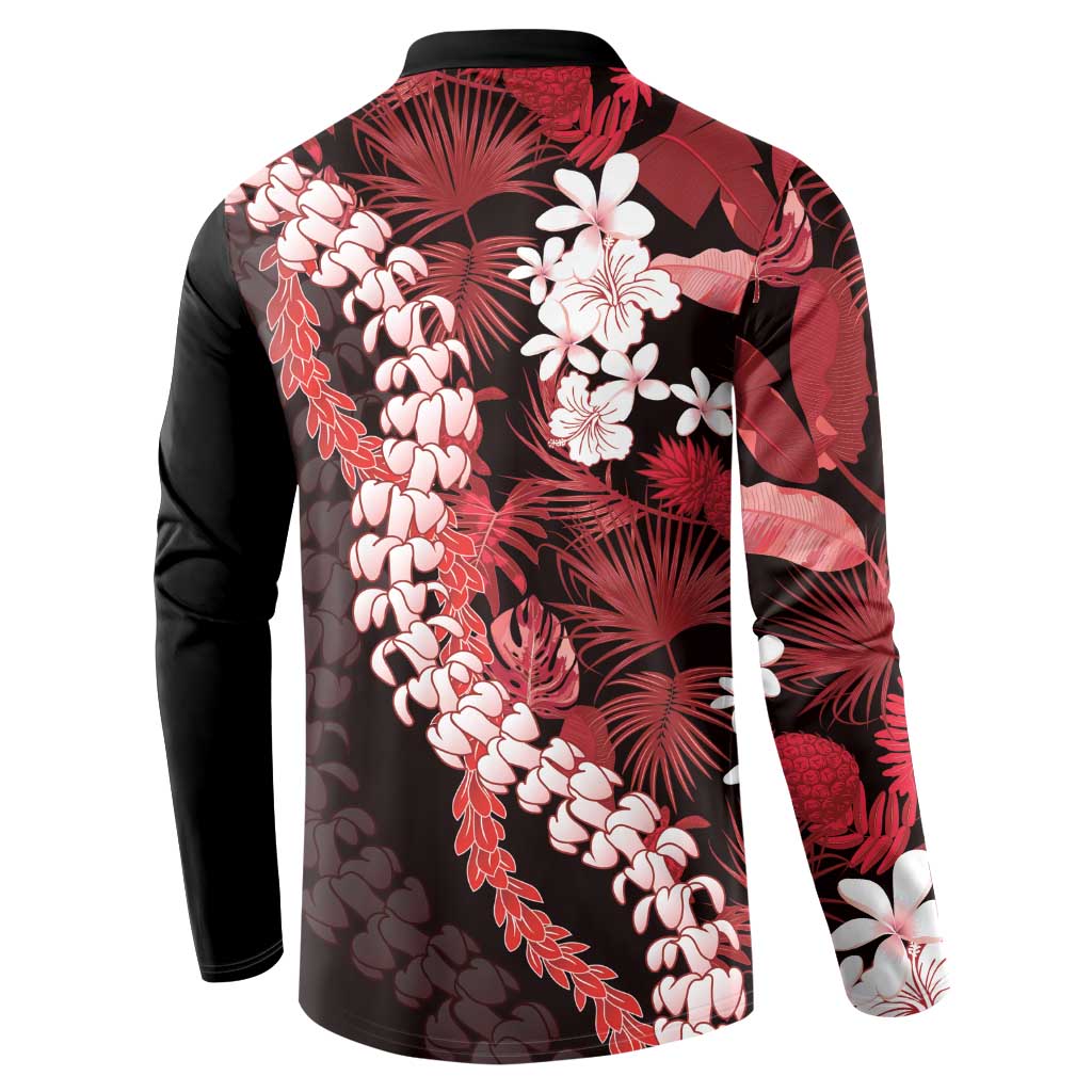 Ulaula Aloha Hawaii Lei Button Sweatshirt Tropical Flowers Elegant Vibe LT14 - Polynesian Pride