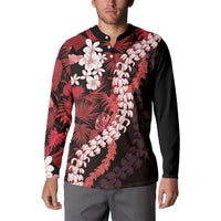 Ulaula Aloha Hawaii Lei Button Sweatshirt Tropical Flowers Elegant Vibe LT14 - Polynesian Pride