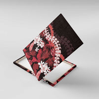 Ulaula Aloha Hawaii Lei Canvas Wall Art Tropical Flowers Elegant Vibe LT14 With Frame Red - Polynesian Pride