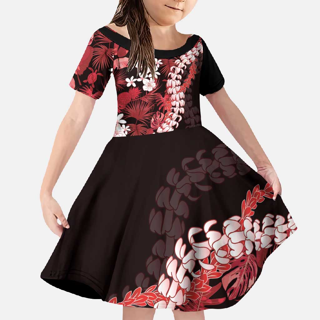 Ulaula Aloha Hawaii Lei Family Matching Mermaid Dress and Hawaiian Shirt Tropical Flowers Elegant Vibe - Polynesian Pride
