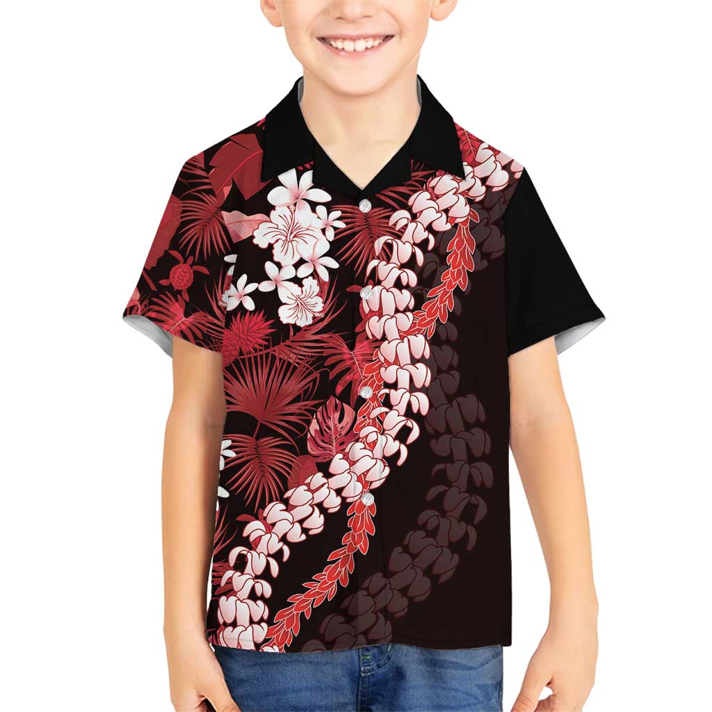 Ulaula Aloha Hawaii Lei Family Matching Off Shoulder Maxi Dress and Hawaiian Shirt Tropical Flowers Elegant Vibe - Polynesian Pride