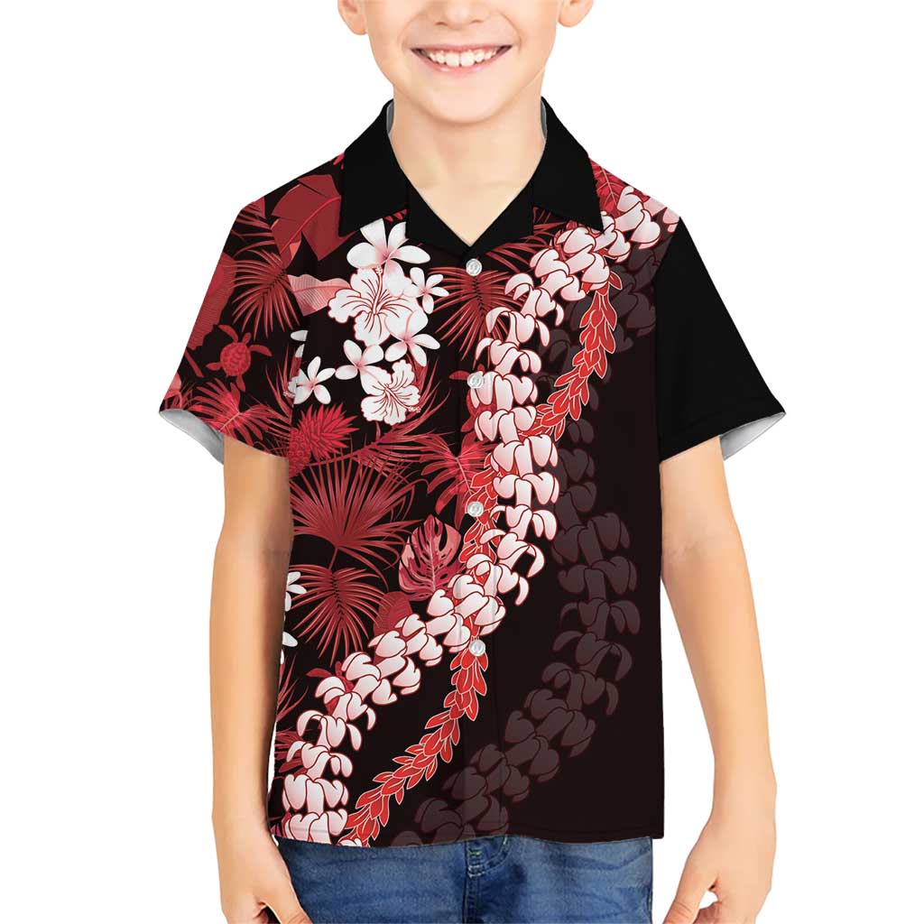Ulaula Aloha Hawaii Lei Family Matching Short Sleeve Bodycon Dress and Hawaiian Shirt Tropical Flowers Elegant Vibe - Polynesian Pride