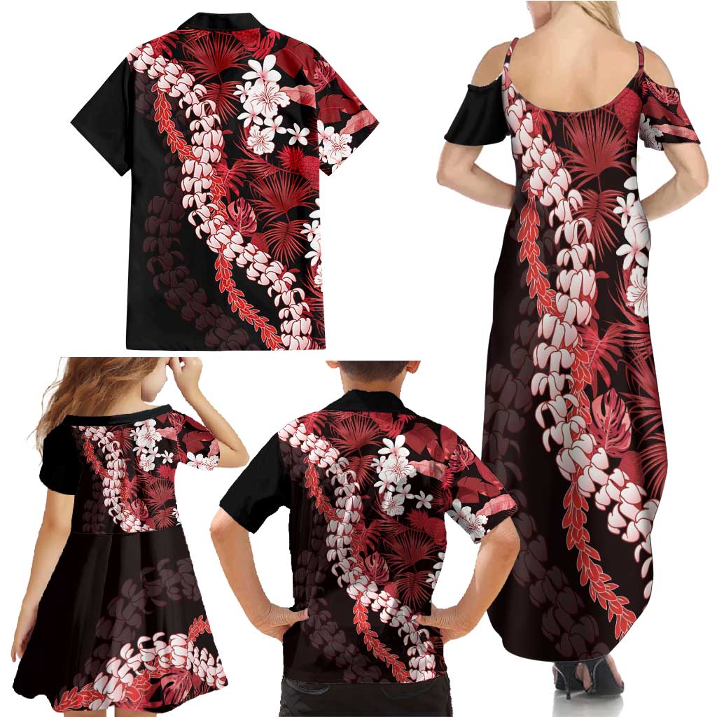 Ulaula Aloha Hawaii Lei Family Matching Summer Maxi Dress and Hawaiian Shirt Tropical Flowers Elegant Vibe - Polynesian Pride