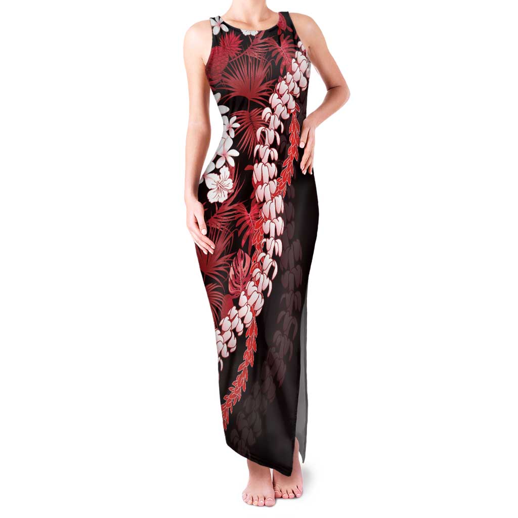 Ulaula Aloha Hawaii Lei Family Matching Tank Maxi Dress and Hawaiian Shirt Tropical Flowers Elegant Vibe - Polynesian Pride