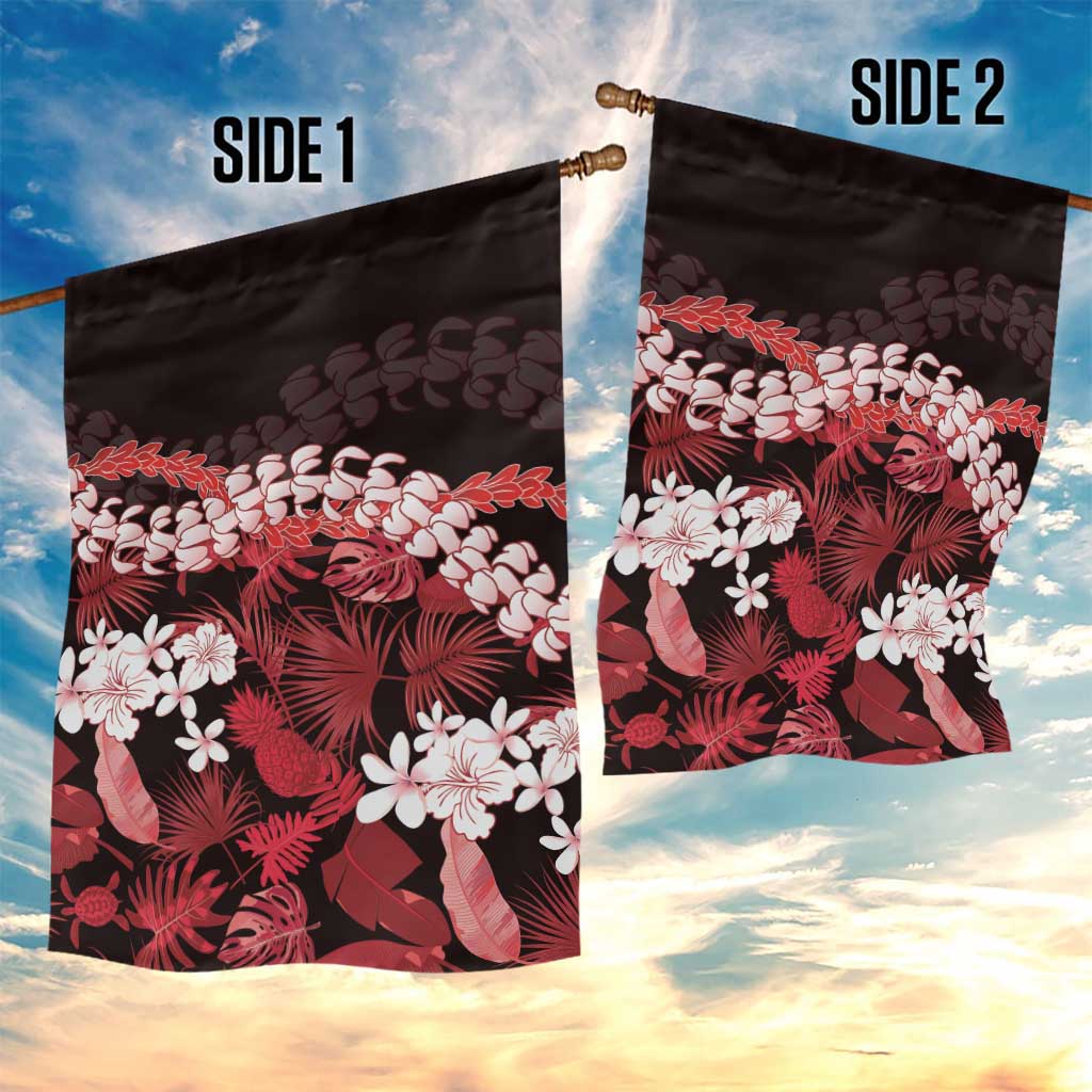 Ulaula Aloha Hawaii Lei Garden Flag Tropical Flowers Elegant Vibe - Polynesian Pride