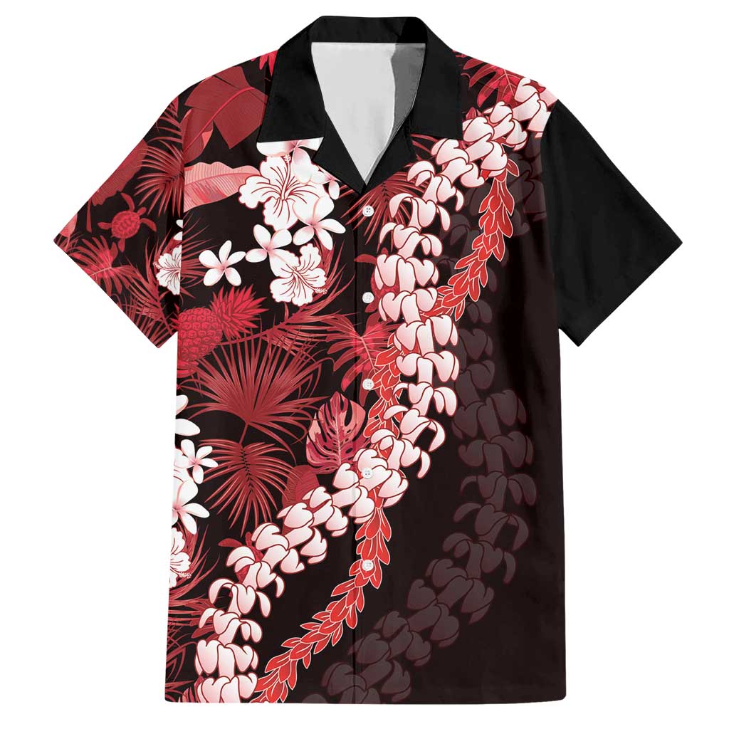 Ulaula Aloha Hawaii Lei Hawaiian Shirt Tropical Flowers Elegant Vibe LT14 Red - Polynesian Pride