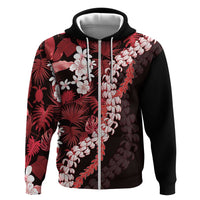 Ulaula Aloha Hawaii Lei Hoodie Tropical Flowers Elegant Vibe - Polynesian Pride