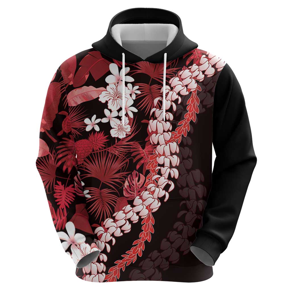 Ulaula Aloha Hawaii Lei Hoodie Tropical Flowers Elegant Vibe - Polynesian Pride
