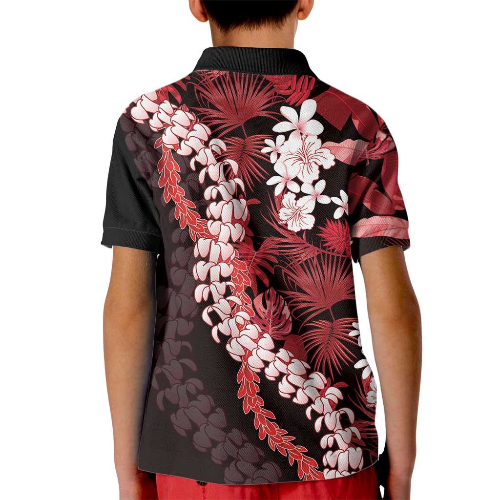Ulaula Aloha Hawaii Lei Kid Polo Shirt Tropical Flowers Elegant Vibe - Polynesian Pride