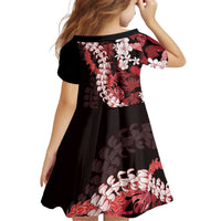 Ulaula Aloha Hawaii Lei Kid Short Sleeve Dress Tropical Flowers Elegant Vibe - Polynesian Pride