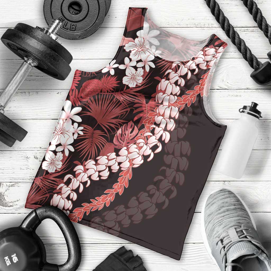 Ulaula Aloha Hawaii Lei Men Tank Top Tropical Flowers Elegant Vibe LT14 - Polynesian Pride