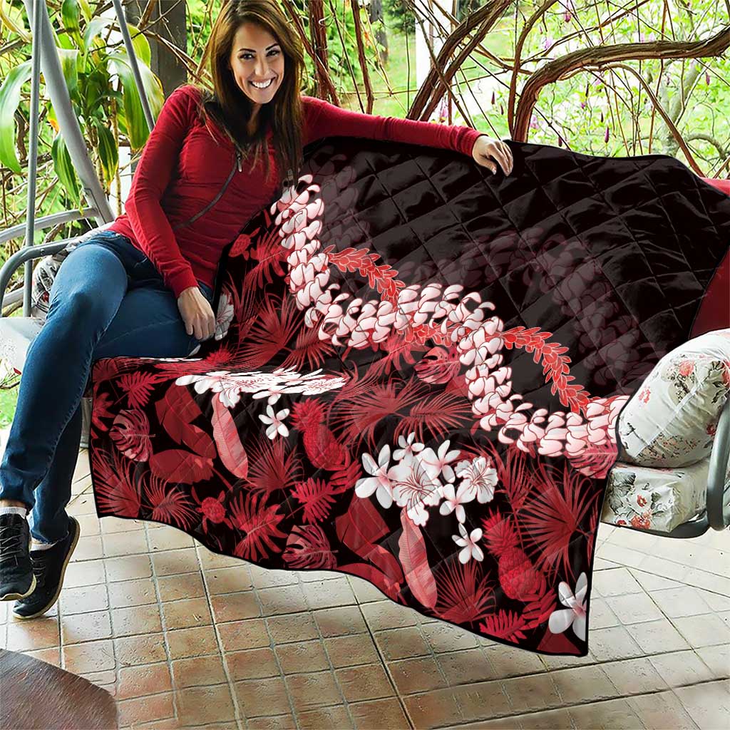 Ulaula Aloha Hawaii Lei Quilt Tropical Flowers Elegant Vibe - Polynesian Pride