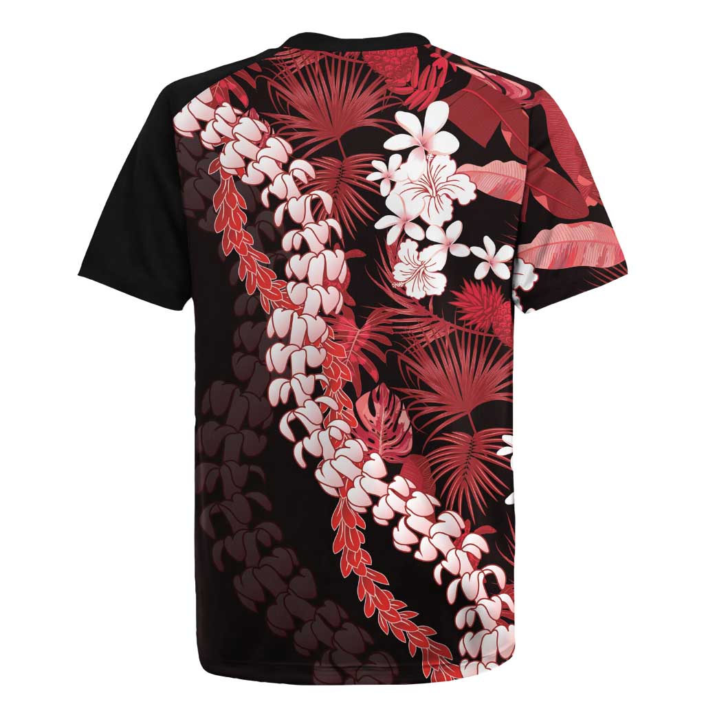 Ulaula Aloha Hawaii Lei Rugby Jersey Tropical Flowers Elegant Vibe LT14 - Polynesian Pride