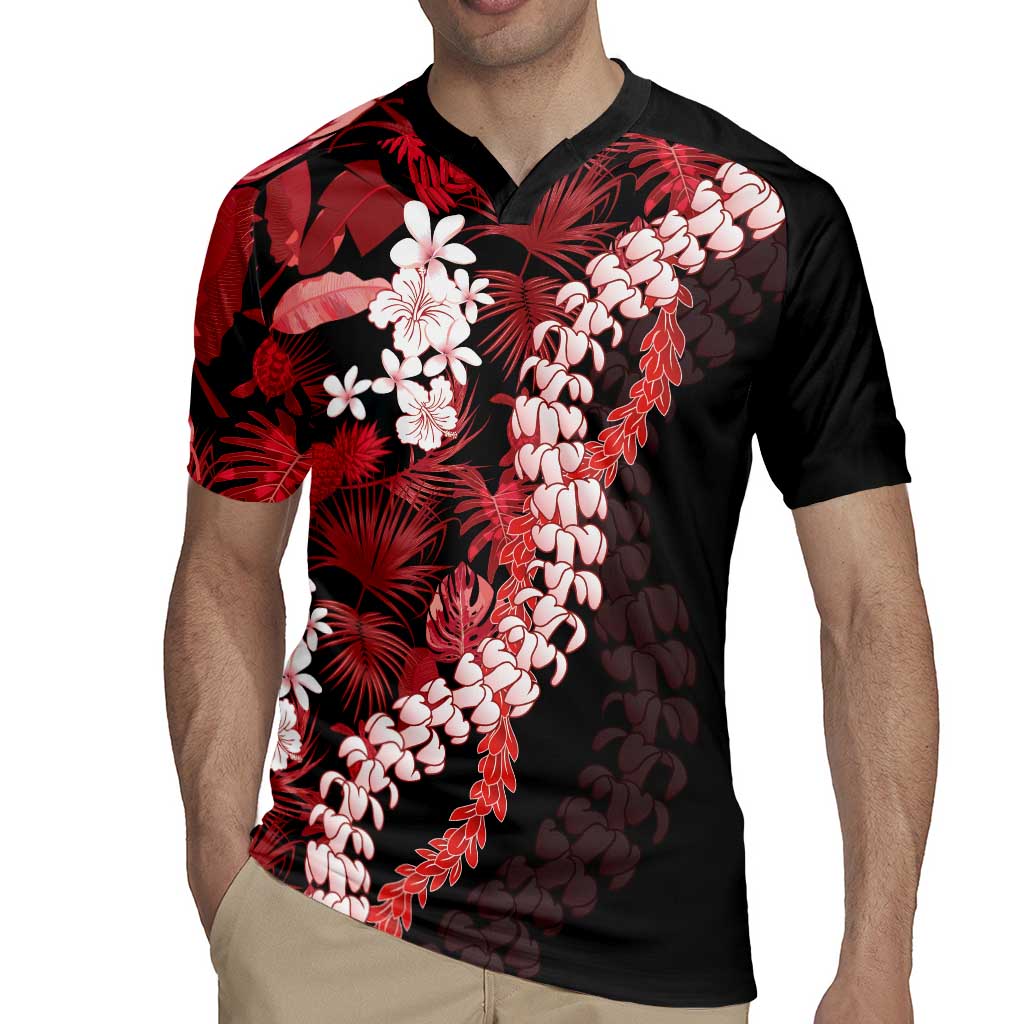 Ulaula Aloha Hawaii Lei Rugby Jersey Tropical Flowers Elegant Vibe LT14 - Polynesian Pride