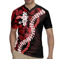 Ulaula Aloha Hawaii Lei Rugby Jersey Tropical Flowers Elegant Vibe LT14 - Polynesian Pride