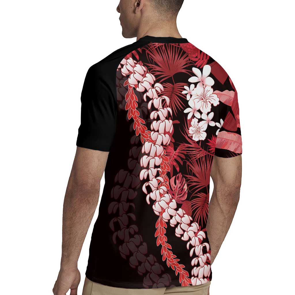 Ulaula Aloha Hawaii Lei Rugby Jersey Tropical Flowers Elegant Vibe LT14 - Polynesian Pride