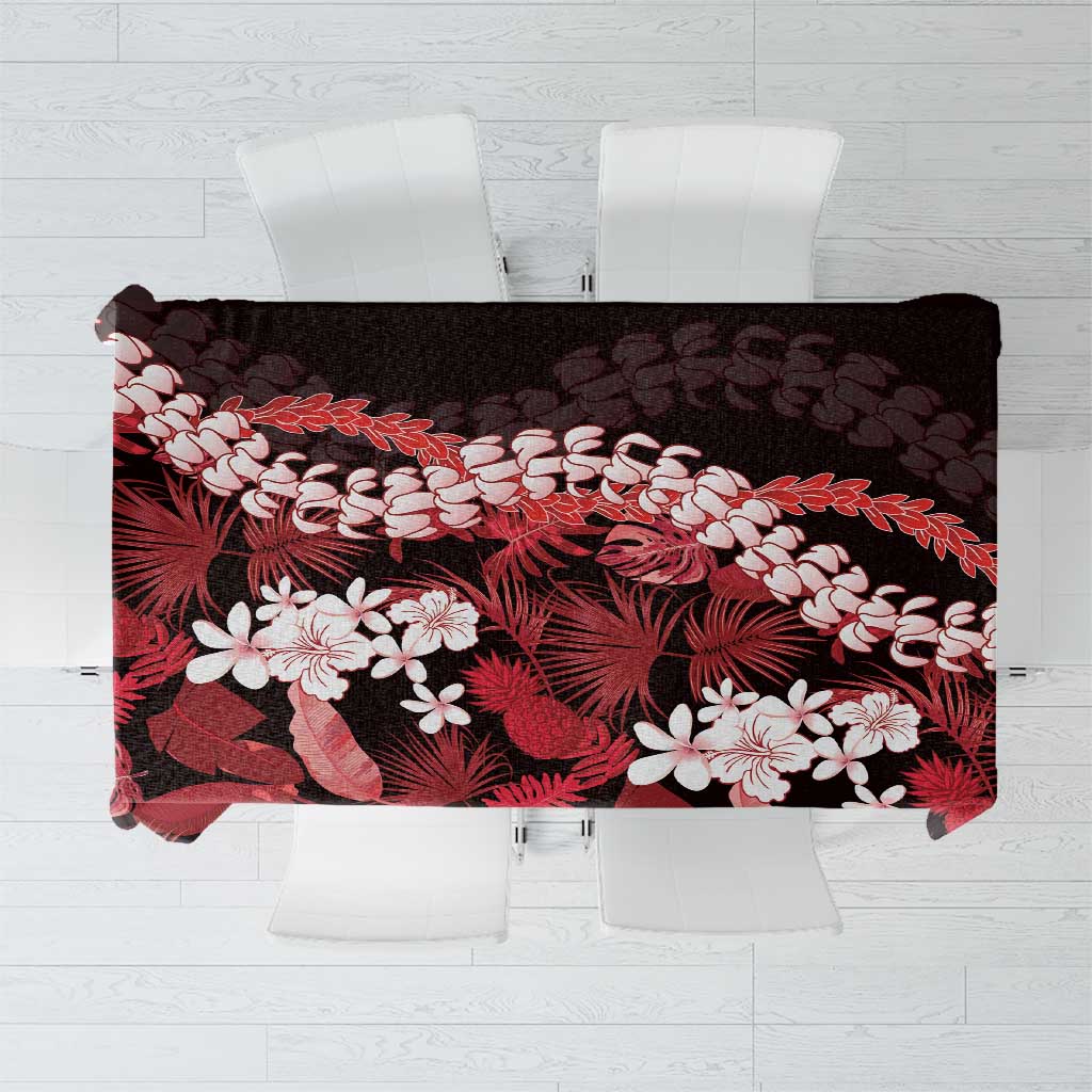 Ulaula Aloha Hawaii Lei Tablecloth Tropical Flowers Elegant Vibe LT14 Red - Polynesian Pride