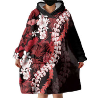 Ulaula Aloha Hawaii Lei Wearable Blanket Hoodie Tropical Flowers Elegant Vibe LT14 - Polynesian Pride