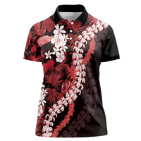 Ulaula Aloha Hawaii Lei Women Polo Shirt Tropical Flowers Elegant Vibe - Polynesian Pride