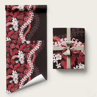 Ulaula Aloha Hawaii Lei Wrapping Paper Tropical Flowers Elegant Vibe LT14 58" × 23" Red - Polynesian Pride