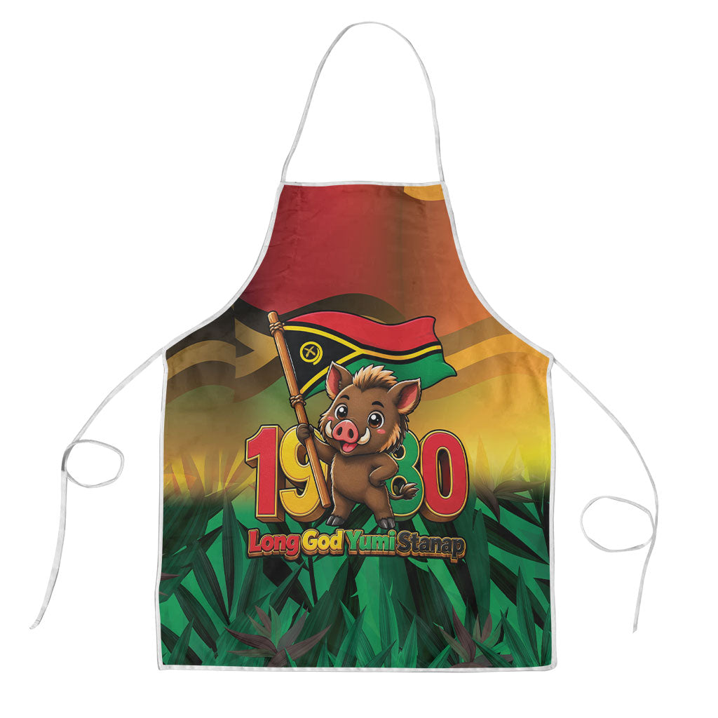 Vanuatu Independence Day Apron Chibi Boar Proud To Be A Ni-Van