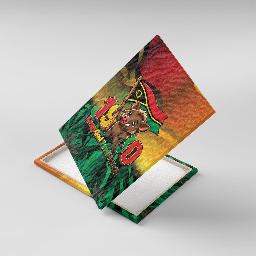 Vanuatu Independence Day Canvas Wall Art Chibi Boar Proud To Be A Ni-Van