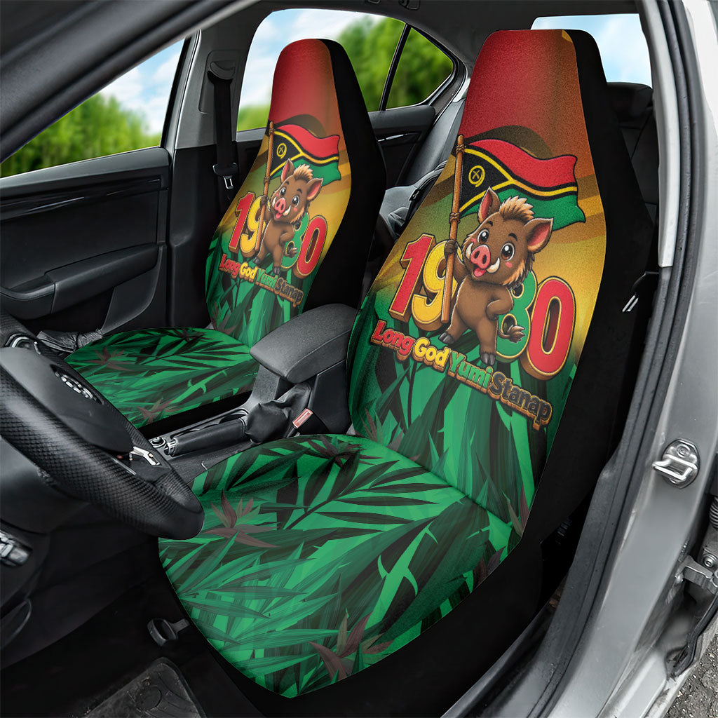 Vanuatu Independence Day Car Seat Cover Chibi Boar Proud To Be A Ni-Van
