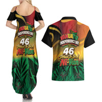 Vanuatu Independence Day Couples Matching Summer Maxi Dress and Hawaiian Shirt Chibi Boar Proud To Be A Ni-Van