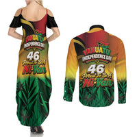 Vanuatu Independence Day Couples Matching Summer Maxi Dress and Long Sleeve Button Shirt Chibi Boar Proud To Be A Ni-Van