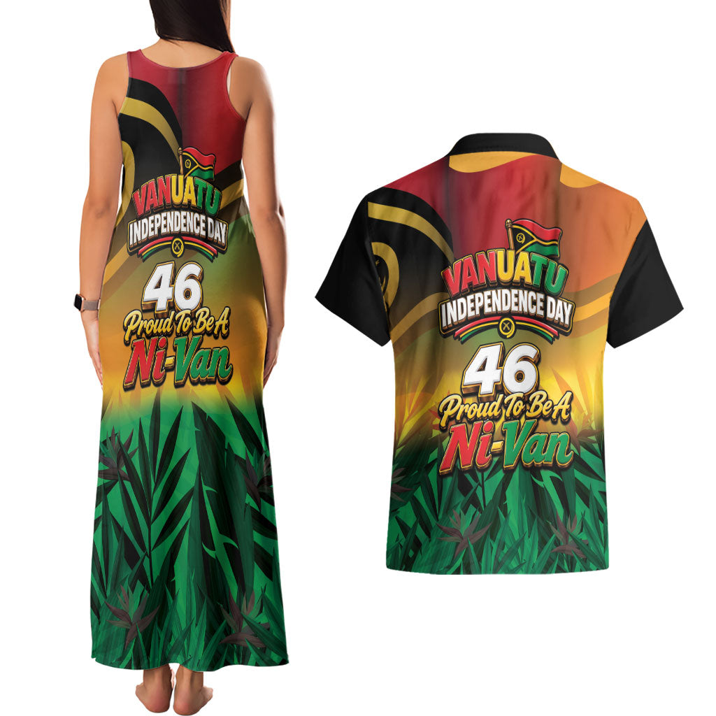 Vanuatu Independence Day Couples Matching Tank Maxi Dress and Hawaiian Shirt Chibi Boar Proud To Be A Ni-Van