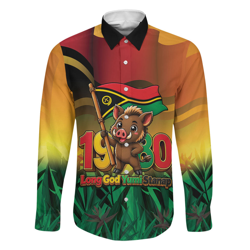 Vanuatu Independence Day Family Matching Short Sleeve Bodycon Dress and Hawaiian Shirt Chibi Boar Proud To Be A Ni-Van