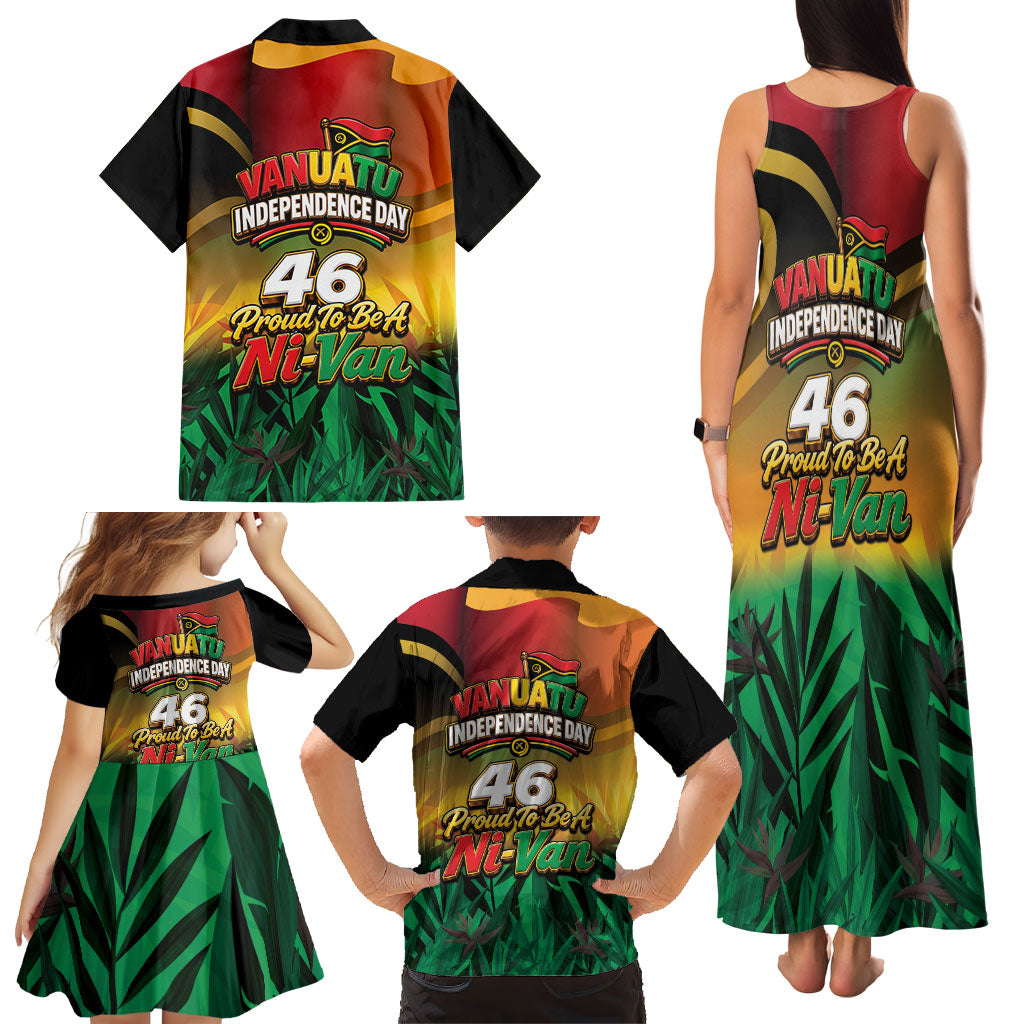 Vanuatu Independence Day Family Matching Tank Maxi Dress and Hawaiian Shirt Chibi Boar Proud To Be A Ni-Van