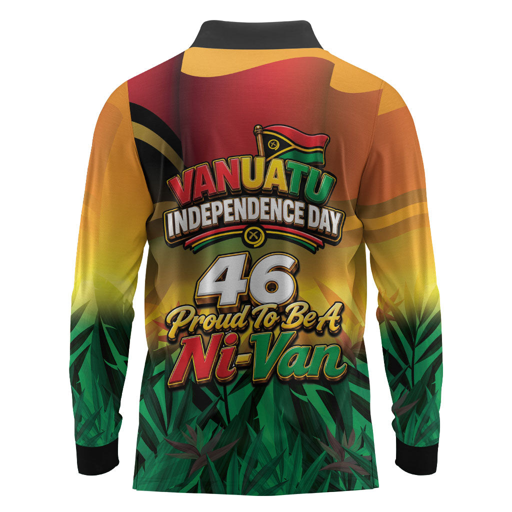 Vanuatu Independence Day Long Sleeve Polo Shirt Chibi Boar Proud To Be A Ni-Van