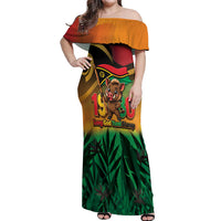Vanuatu Independence Day Off Shoulder Maxi Dress Chibi Boar Proud To Be A Ni-Van