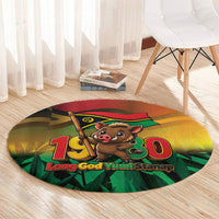 Vanuatu Independence Day Round Carpet Chibi Boar Proud To Be A Ni-Van