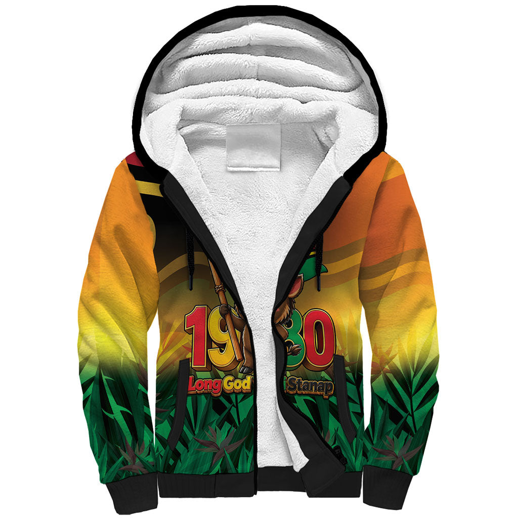 Vanuatu Independence Day Sherpa Hoodie Chibi Boar Proud To Be A Ni-Van
