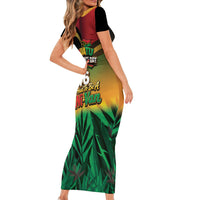 Vanuatu Independence Day Short Sleeve Bodycon Dress Chibi Boar Proud To Be A Ni-Van