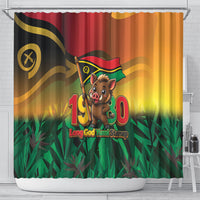 Vanuatu Independence Day Shower Curtain Chibi Boar Proud To Be A Ni-Van