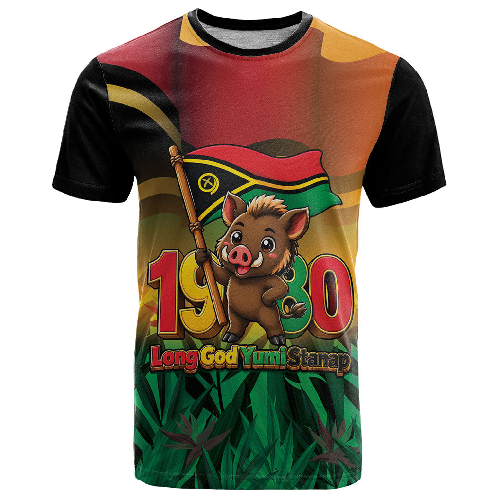 Vanuatu Independence Day T Shirt Chibi Boar Proud To Be A Ni-Van