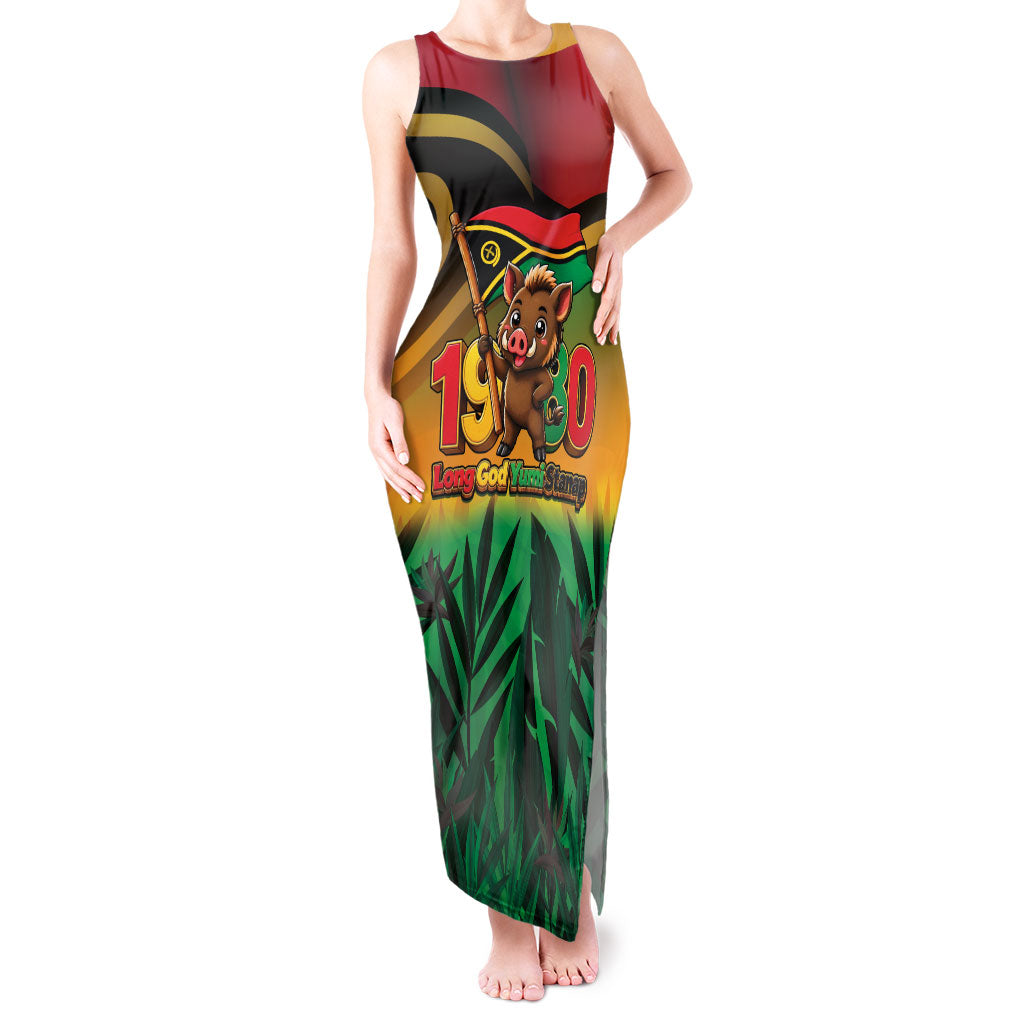 Vanuatu Independence Day Tank Maxi Dress Chibi Boar Proud To Be A Ni-Van