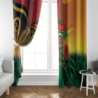 Vanuatu Independence Day Window Curtain Chibi Boar Proud To Be A Ni-Van