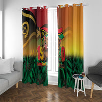 Vanuatu Independence Day Window Curtain Chibi Boar Proud To Be A Ni-Van
